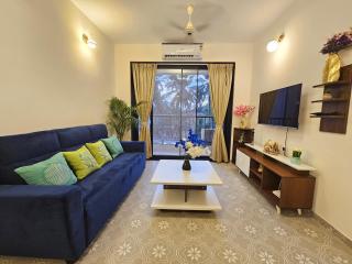 Serene 1BHK Getaway Apartment in Candolim Goa with Pool, Balcony & Kitchen - 0