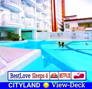 Tagaytay Hideaway 1-Bedroom Sleeps 4 in CITYLAND Prime Condo with Living room, Kitchen, Balcony, free Swimming Pool, 1 Parking, Perfect View-Deck on 24F Rooftop - 1