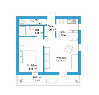 Bergschlössl - Eckwohnung 24 - 1