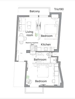 Trio190 - 2BR,Balcony, Near Acropolis and Metro - 2