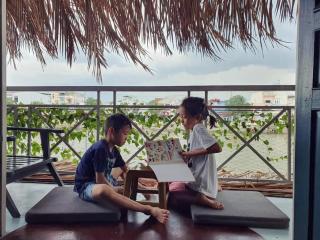 Here Library - A wooden home by the river with a library - 3