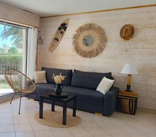 LES CAPITELLES 5 - Accès direct à la plage depuis le jardin - T2 avec cabine - 6 pers - jardin - Piscine - parking - 9