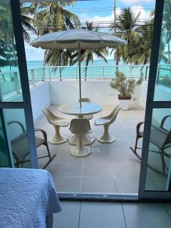 Melhores Flats - Maravilhosa varanda frente ao mar - 0