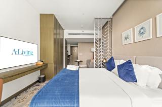A Living Peaceful Studio Apartment With Balcony at Prive-302,Business Bay - 1