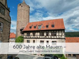 TÜRMERSTUBE - Apartment in der Hinterburg Schlitz - direkt an der "Größten Kerze der Welt" - mit Aufzug, Parkplatz, E-Ladestation & Garten - Hunde willkommen - 1