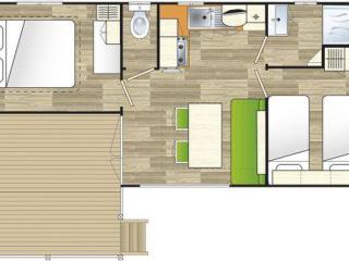 Mobil home 6 personnes avec accès handicapé - API-1-52-1018 - 1