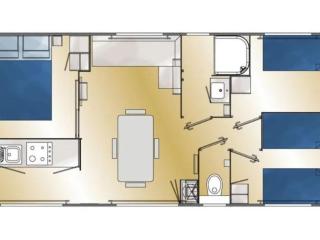 Mobil home 32m² avec terrasse au Camping De La Cascade, 3 chambres pour 6 personnes - API-1-52-1162 - 7