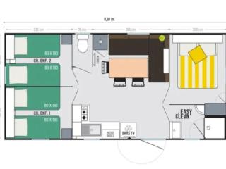 Mobil-home avec Terrasse pour 6 personnes à Illiers-Combray - API-1-52-1177 - 9