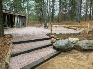 Cabin in the woods with fire pit and porch - 3