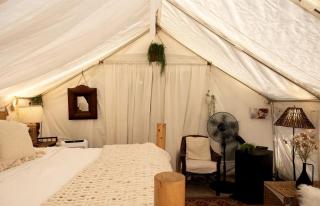Luxury Safari Tent with Outdoor Clawfoot Tub and Firepit, Near Honey Grove, Texas - 2