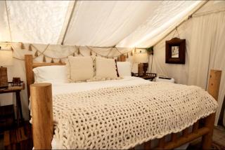 Luxury Safari Tent with Outdoor Clawfoot Tub and Firepit, Near Honey Grove, Texas - 1