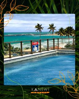 Flat com varanda e VISTA PARA O MAR em Porto de Galinhas a 50 metros da areia- Com opção de café da manhã e próximo ao Centro - 0