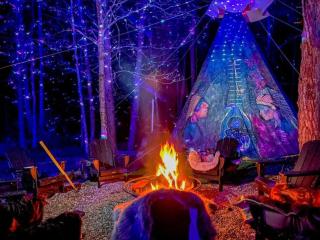 Enchanted Forest Cabin And Teepee! Lights & Laser Show! Private Hot Tub! Unique Stay! - 6