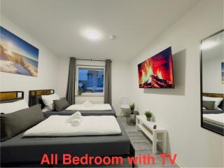 STN Kocherwald Suite - Ferienwohnung mit 4 Schlafzimmer, 8 Big Beds, Parkplatz & Balkon, Highspeed WLAN, Netflix Premium, Zentral zu Audi & Schwarz Gruppe - 7