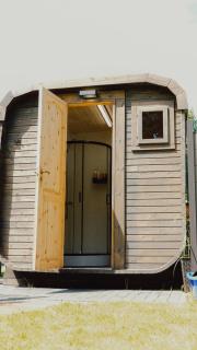 Schlaffass und Tiny House am See, Spa mit Sauna und Hot Tub, angeln, Boot, Natur - 5