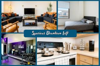 Spacious Loft with Fireplace - near CSU, Playhouse, Progressive field, R&R Hall of Fame with Gym & Sauna and Sleeps 12 - 8