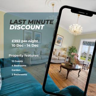 Luxury pair of Georgian apartments, hot tub, sea views, sleeps 12 - 0