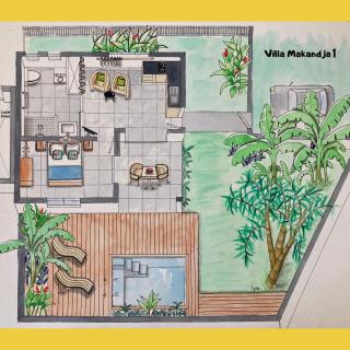 Villas Makandja - plage à 3 min à pied, piscines et jardins privés - 1