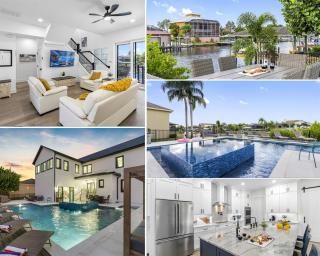 2 Million Villa Heated Pool w Luxury Spa 6BR & 6BR Waterfront by Canal - 0