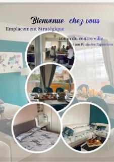 Bel appartement spacieux et lumineux de 100m2 au 3e étage avec ascenseur -A 5mn à pied du parc des expositions congrès de Dijon et ENG et 10mn du centre ville place Parking devant l'immeuble - 0