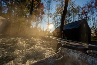 Waterfront Cabin with Hot Tub, Fire Pit, Sauna near French Lick, IN - 8