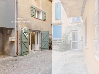 L'Evasion Tropicale - idéal couple - sauna - baignoire balnéo LED - TV 4K Ambilight 130cm - parking gratuit à 2 pas du logement - wifi - maison médiévale sur 2 étages - entièrement rénovée 37m2 - Bargemon - 3