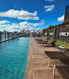 Studio Moderno 450m da praia com Piscina na cobertura - 0