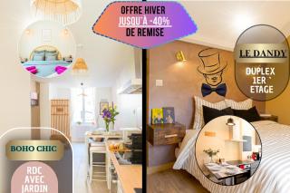 Idéal PRO & Couple - 2 Logements Thème Boho Chic RDC & Dandy 1er étage - Quartier Calme - Jardin - WIFI HD - Smart TV - Parking Gratuit - Proche Centre & Transports - Ask Home - 0