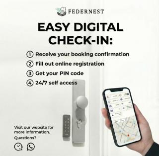 Federnest - Luxus-Studio - Kingsize Boxspringbett - Home-Office mit Monitor und Drucker - 11 Min Hbf - 9