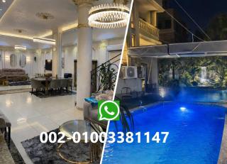 modern villa with coverable warm pool sheik zayed compound - 0