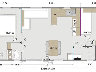 Mobil-home 35m² avec Terrasse - Saint-Gérons - API-1-52-1314 - 6