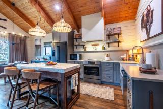 Upscale Designer Log Cabin Cozy Hot Tub Firepit - 9