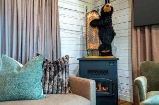 Upscale Designer Log Cabin Cozy Hot Tub Firepit - 2