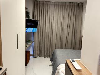 Studio-Vista Mar, Climatizado, Varanda, Tv Smart - 9