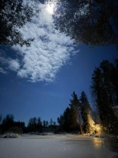 Black house in the forest with Hot Tube and Home theater for movies - 9