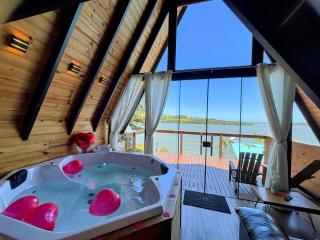 Chalé Beira da Lagoa Jacuzzi, Lareira e Piscina - 5