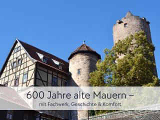 Amalias Altstadtquartier - Apartment mit Aufzug & Garten in der Hinterburg Schlitz - 2 Schlafzimmer, Parkplatz, Altstadtflair für Paare & Ruhesuchende - 2