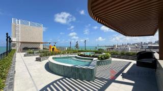 Flat pé na areia com varanda e vista mar - 5