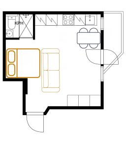 Very Cental Scandic Studio Apartment with Balcony - 1