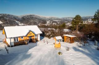 Chatka Niedźwiadka kominek, 4 sypialnie, balia, sauna, ogromny taras z widokiem na góry - 9