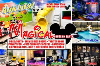 Magical Family Vacation Home near Disney World at Storey Lake, Star Wars Gameroom, Pool, Theater, Mickey Slide, Sleeps up to 28 - 0
