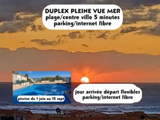 duplex pleine vue mer piscine plage a pied 5 minutes internet parking - Fleury - 2