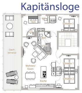 Ferienwohnung Penthouse ''Kapitänsloge'' Priwall Travemünde - 9