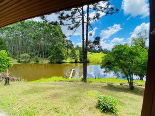 Chalé com lareira e vista para o lago, fogueira, banho de lago, Natureza - 9