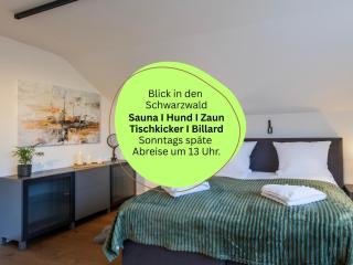 Waldklang Panorama - eingezäunt - Außen-Sauna - T-Fußball - Billard - Hunde willkommen - 0