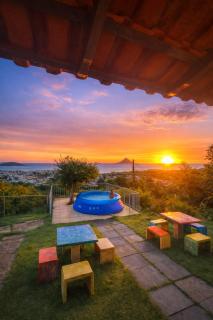 Casarão vista infinita mar com piscina e ar - 0