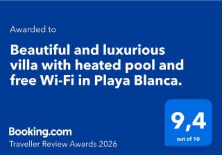 Beautiful and luxurious villa with heated pool and free Wi-Fi in Playa Blanca. - 8