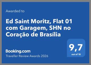 Ed Saint Moritz, Flat 01 com Garagem, SHN no Coração de Brasília - 8
