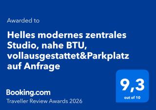 Helles modernes zentrales Studio, nahe BTU, vollausgestattet&Parkplatz auf Anfrage - 8