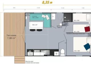 Mobil-home avec Terrasse, 4 Couchages, 2 Chambres - API-1-52-1413 - 5